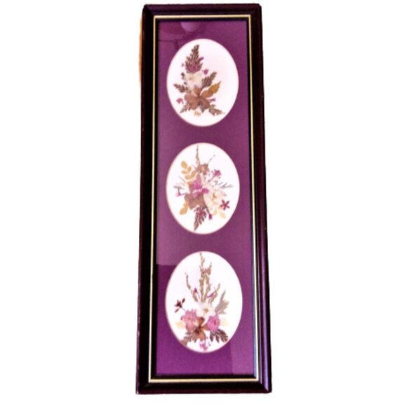 Vintage Other - Vintage Framed Handmade floral Paper Collage art